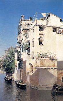 馬丁 瑞尅 奧爾特加 A Venetian Canal Scene